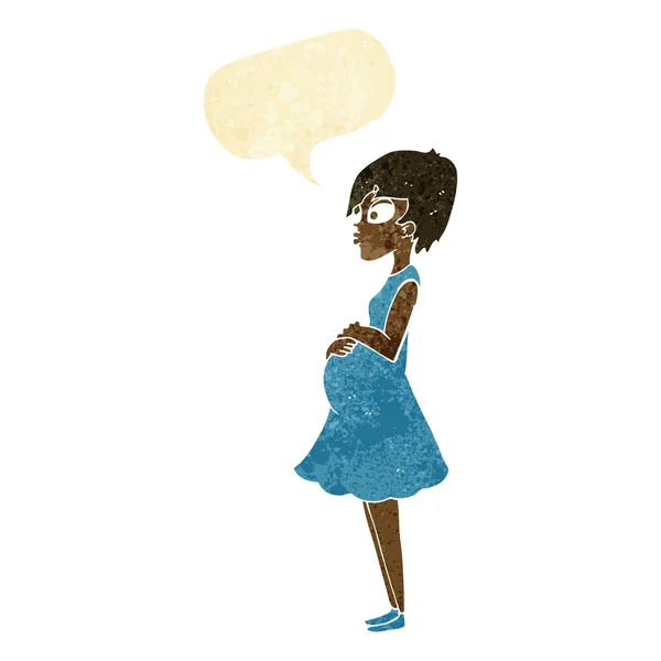 Kreslený těhotná žena s balónem — Stockový vektor