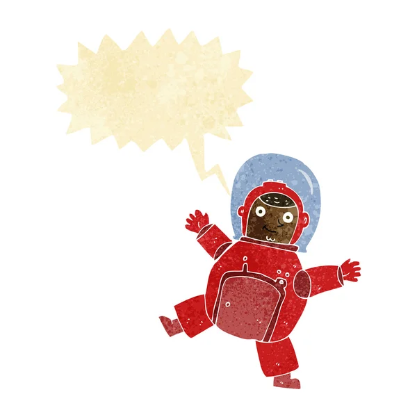 Cartoon astronaut met spraakbel — Stockvector