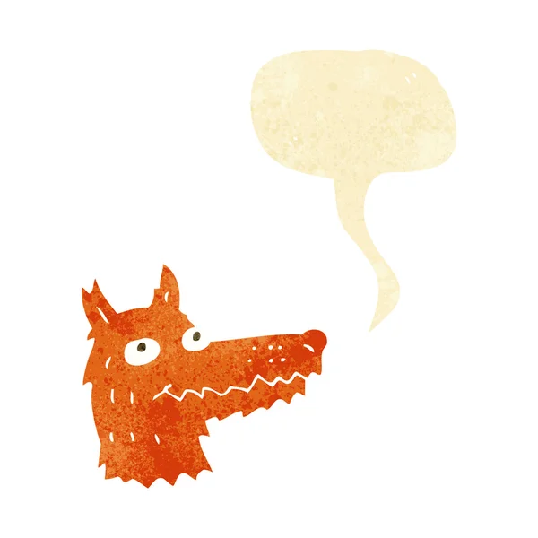Cartoon fox head with speech bubble — Stock Vector