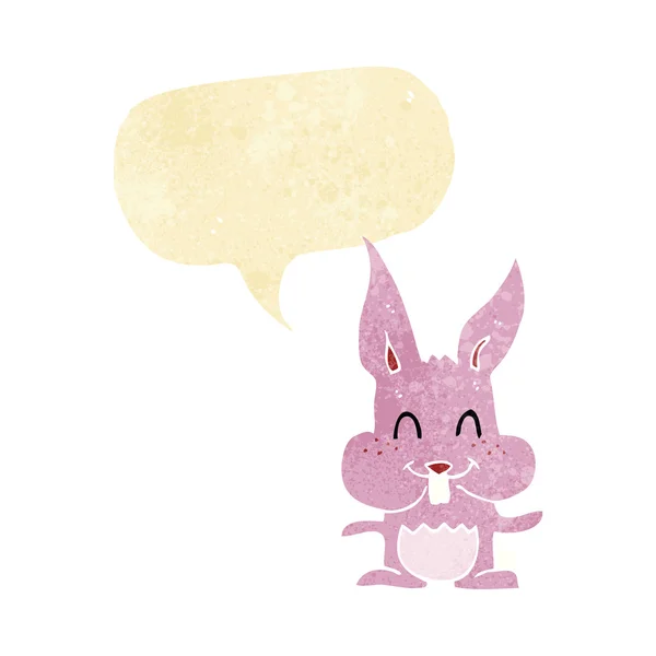 Lapin dessin animé avec bulle de parole — Image vectorielle