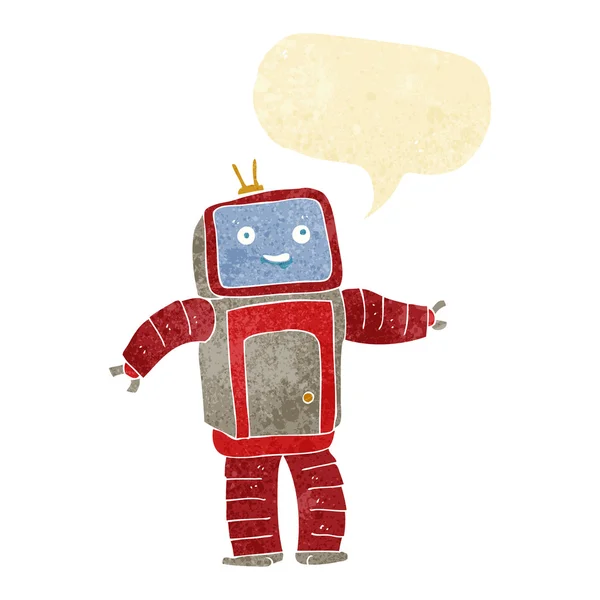 Robot kreskówki z bańki mowy — Wektor stockowy