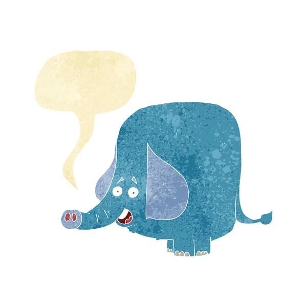 Cartoon funny elephant with speech bubble — Stock Vector