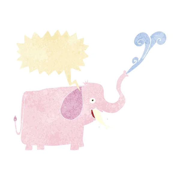 Dessin animé éléphant heureux avec bulle de parole — Image vectorielle