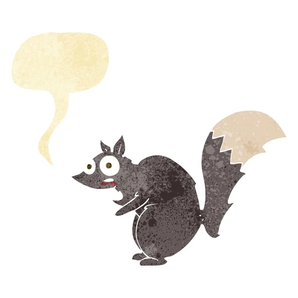 Divertente scoiattolo spaventato cartone animato con bolla discorso — Vettoriale Stock