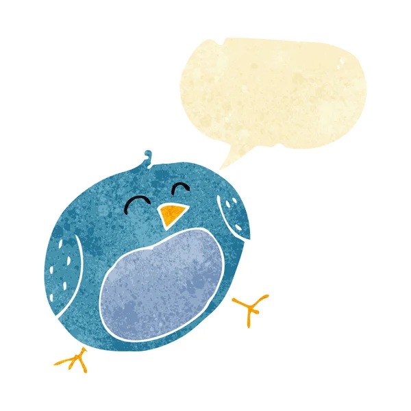 Oiseau de dessin animé avec bulle de parole — Image vectorielle