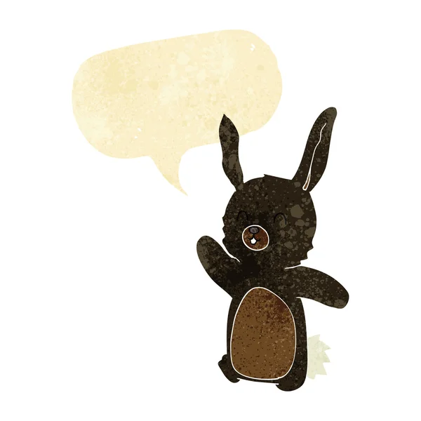 Cartoon happy rabbit with speech bubble — Stock Vector
