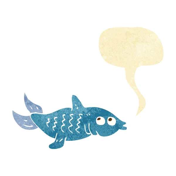 Poisson dessin animé avec bulle de parole — Image vectorielle