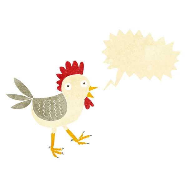 Śmieszne kreskówki kurczaka z bańki mowy — Wektor stockowy