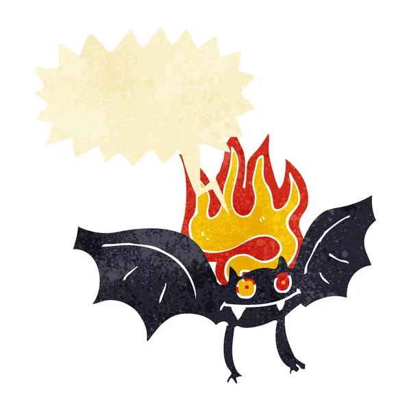 Pipistrello vampiro cartone animato con bolla discorso — Vettoriale Stock