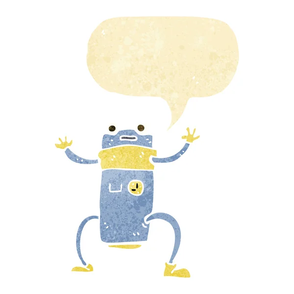 Cartoon robot with speech bubble — Stock Vector