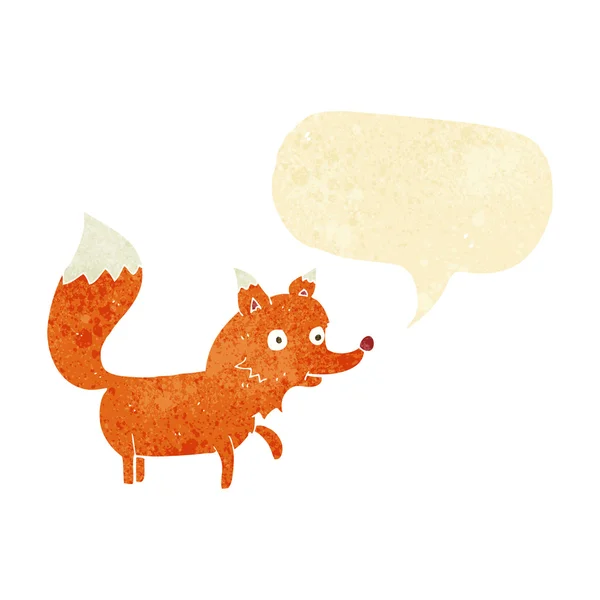 Dibujos animados cachorro de zorro con burbuja de habla — Vector de stock