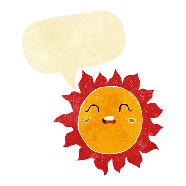 Cartoon sun with speech bubble — Stock Vector