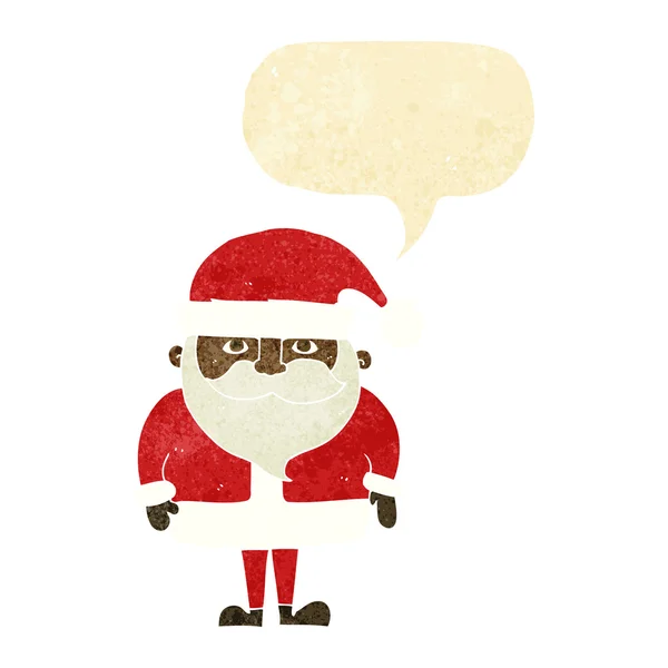 Cartoon happy santa claus with speech bubble — Stock Vector