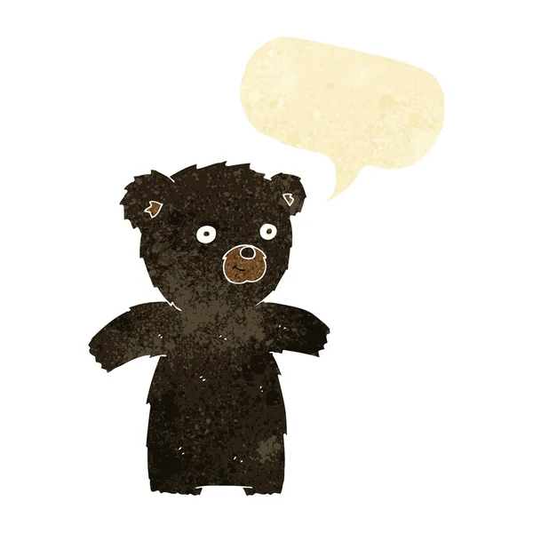Kreskówka niedźwiedź czarny z dymek — Wektor stockowy
