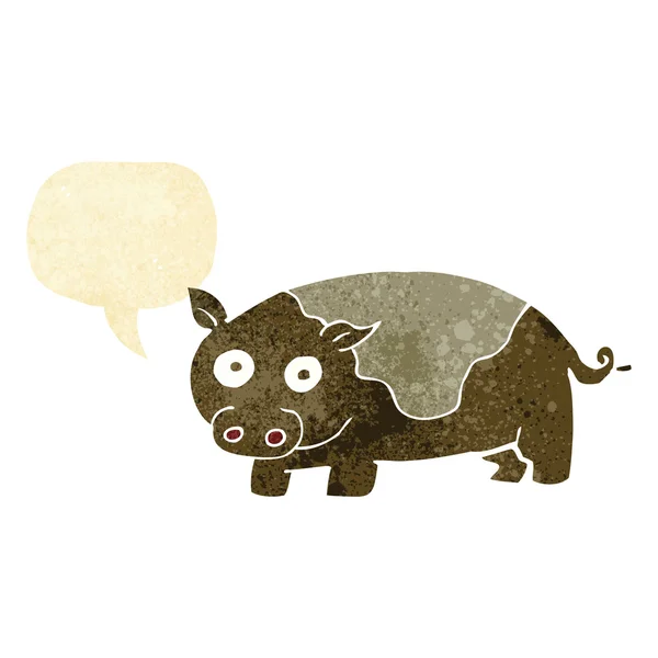 Cartoon pig with speech bubble — Stock Vector