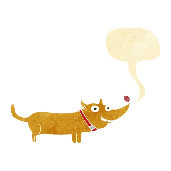 Cartoon happy dog with speech bubble — Stock Vector