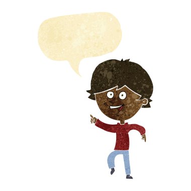 çizgi film mutlu adam konuşma balonu ile işaret