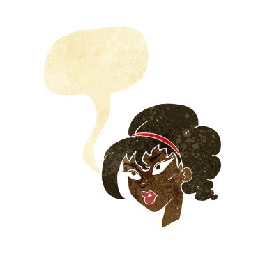 çizgi film güzel kadınla konuşma balonu