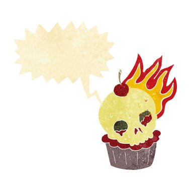 Konuşma baloncuklu Cadılar Bayramı pastası.