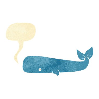 Konuşma balonlu çizgi film balinası