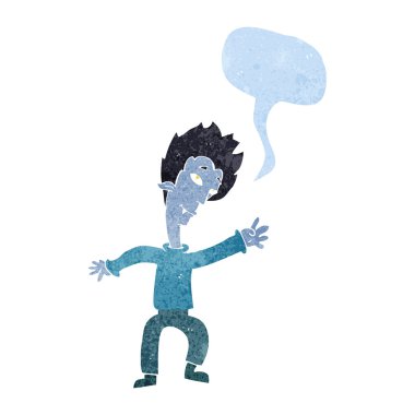 Konuşma balonlu cadılar bayramı vampiri çizgi filmi