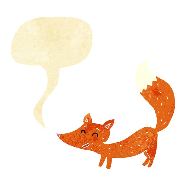 Cartoon little fox with speech bubble — Stock Vector