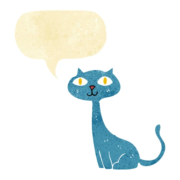 Karikatür kedi ile konuşma balonu — Stok Vektör