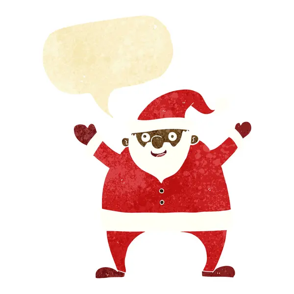 Cartoon santa claus with speech bubble — Stock Vector