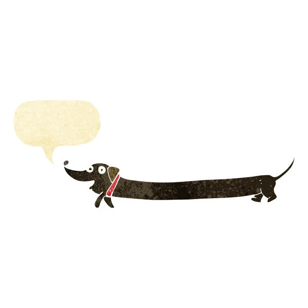 Desenho animado dachshund com bolha de fala — Vetor de Stock