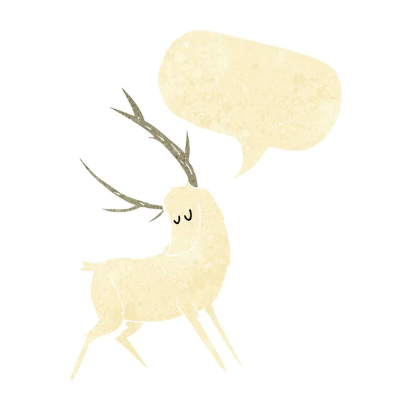 Cartoon vita hjort med pratbubblan — Stock vektor