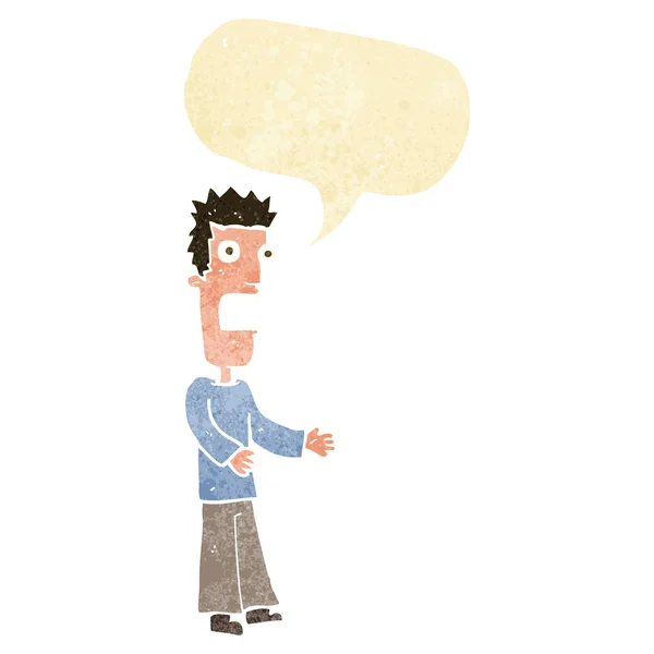 Cartoon man freaking out met spraak zeepbel — Stockvector