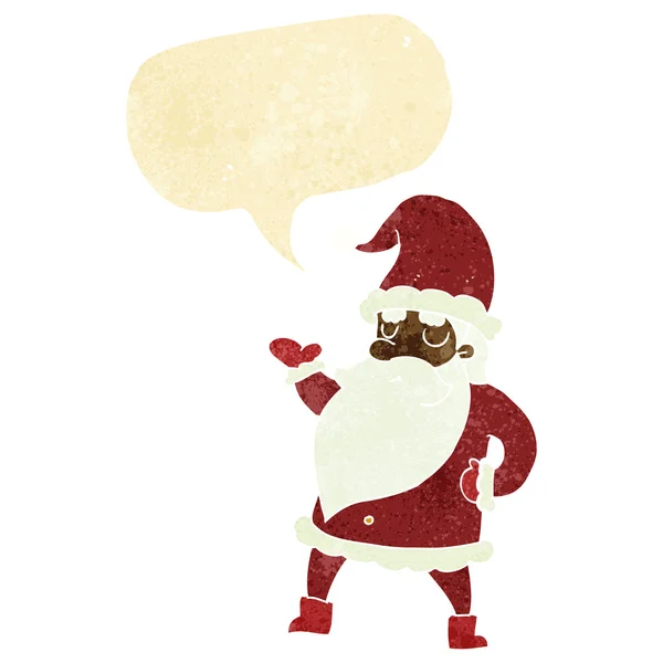 Kreslený Santa Claus s bublinou řeči — Stockový vektor