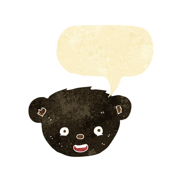 讲话泡泡卡通黑熊脸 — 图库矢量图片