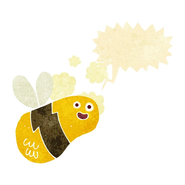 Cartoon bee with speech bubble — Stock Vector