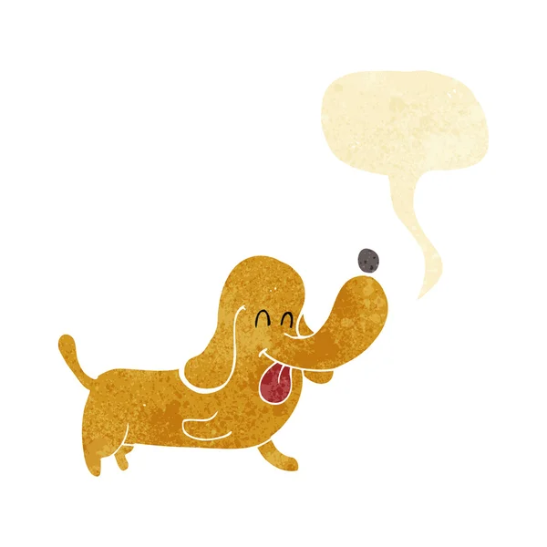 Мультяшна щаслива собака з бульбашкою мовлення — стоковий вектор