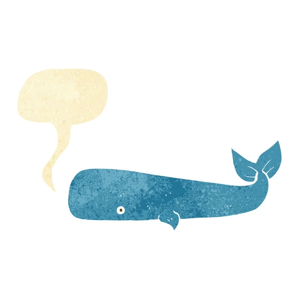 Мультяшний кит з мовною бульбашкою — стоковий вектор