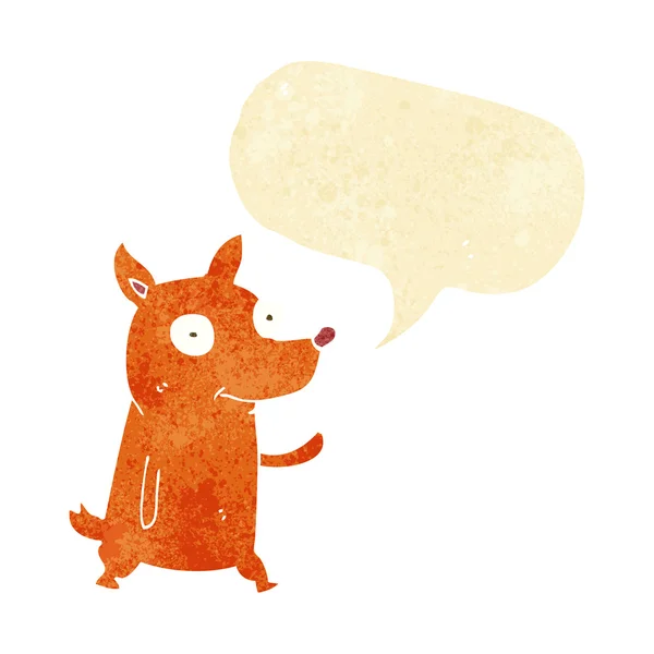 Kreskówka mały pies machanie z bańki mowy — Wektor stockowy