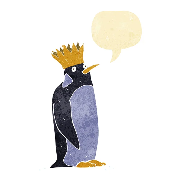 Konuşma balonu olan çizgi film İmparator penguen — Stok Vektör