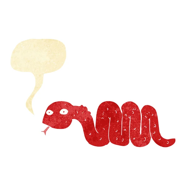 Cobra de desenho animado engraçado com bolha de fala — Vetor de Stock