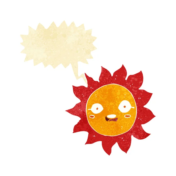 Cartoon sun with speech bubble — Stock Vector