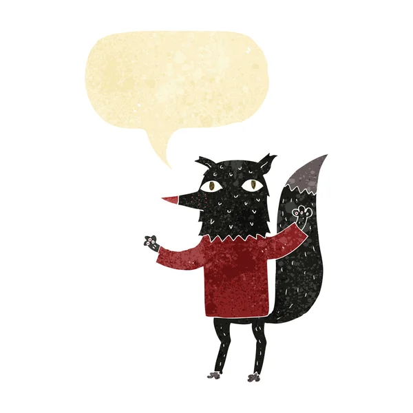 Cartoon Wolf mit Sprechblase — Stockvektor