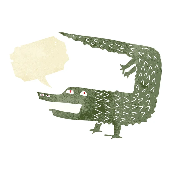 Cartoon krokodil met spraakbel — Stockvector