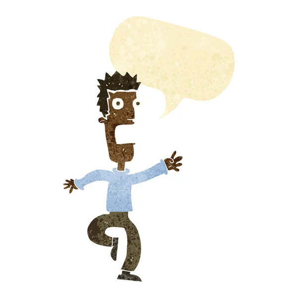 Karikatur kreischender Mann mit Sprechblase — Stockvektor