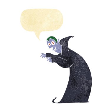 Konuşma baloncuklu ürkünç vampir çizgi filmi