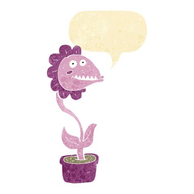 Konuşma baloncuklu canavar bitkisi.