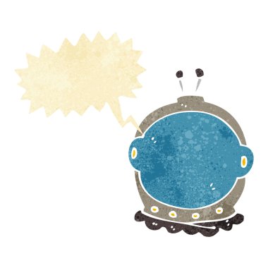 Konuşma baloncuklu astronot miğferi