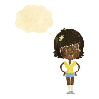 çizgi film mutlu kadın konuşma balonu ile