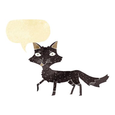 Konuşma baloncuğu olan küçük kurt.