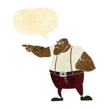 çizgi film kızgın sert adam konuşma balonunu işaret ediyor.