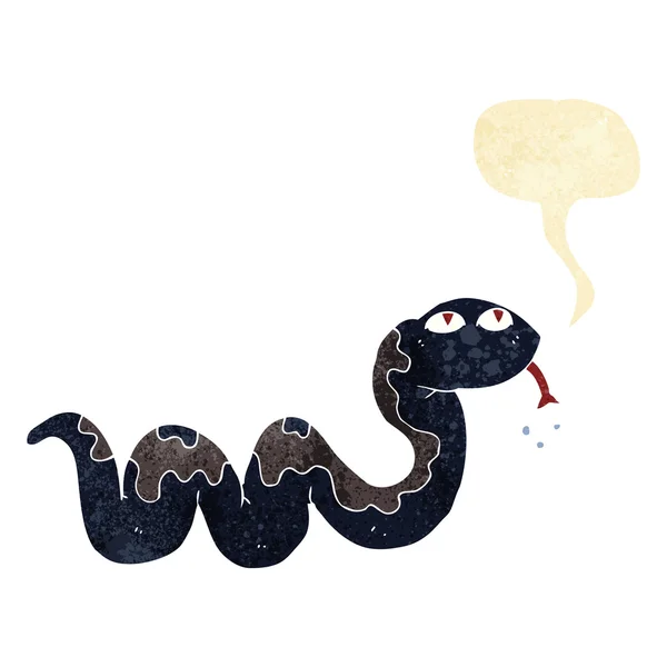 Κινουμένων σχεδίων φίδι με φούσκα ομιλία — Διανυσματικό Αρχείο